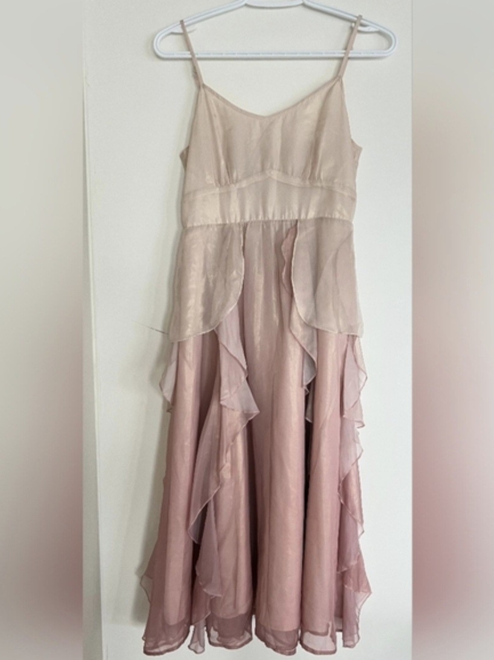 50%off🎊Blush Pink Layered Ruffle & Shine Layer Dress